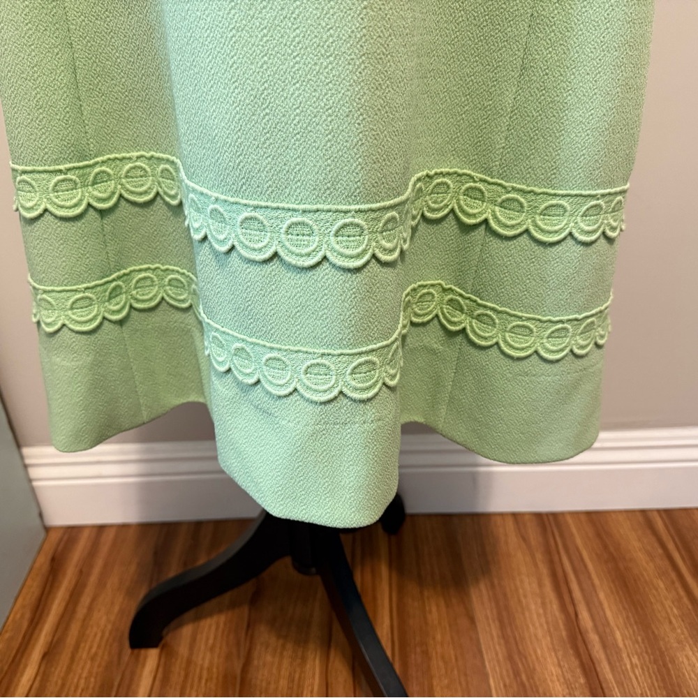 VINTAGE EDITH FLAGG CALIFORNIA MINT GREEN POLYESTER DRESS SZ 10 CRIMPLENE KNIT - Picture 3 of 7
